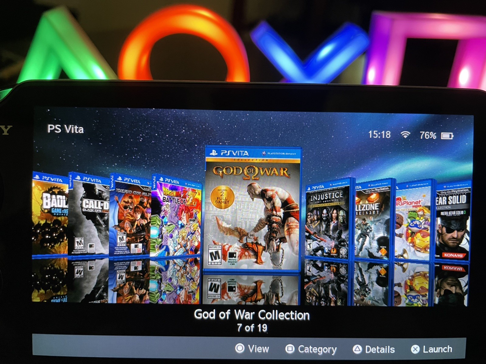 PlayStation vita model 2000 All Black mod OPTIMIZED + CHARGER bundle