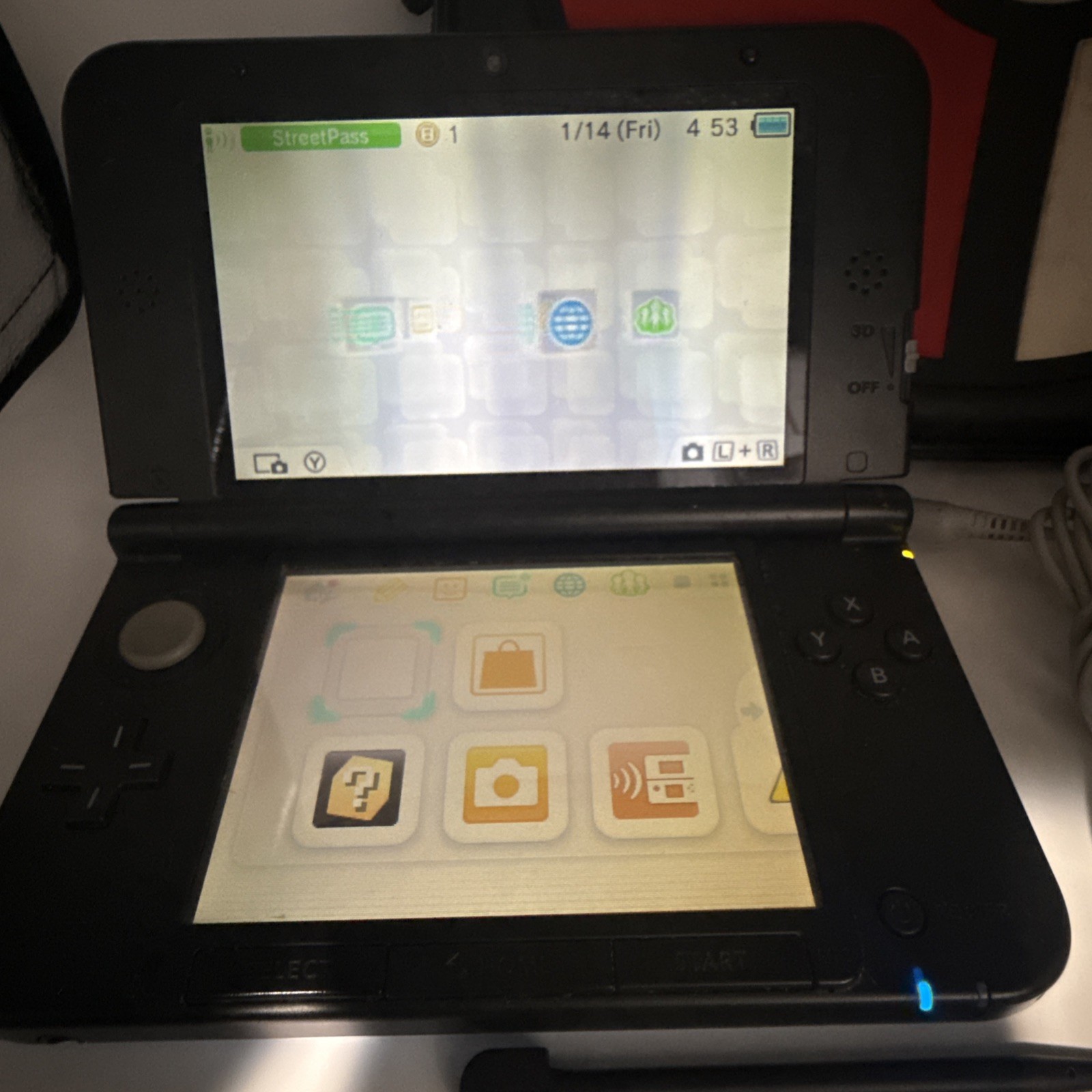 Nintendo 3DS XL Blue Console Bundle: Case, Charger, 4GB SD Card, Stylus, 2 Games