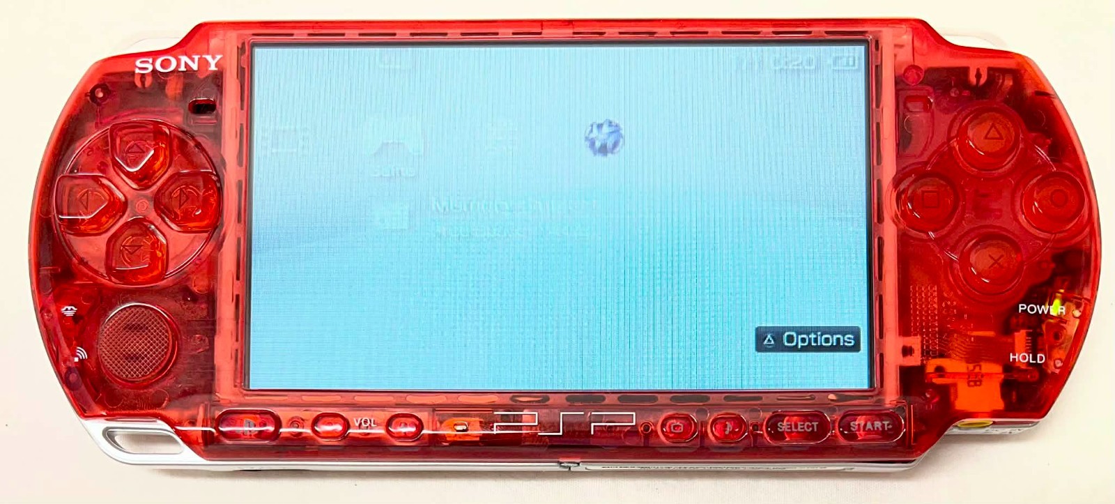 PSP3000 Clear Red / IPS Screen / Battery / Sony Charger / Region Free / 32GB