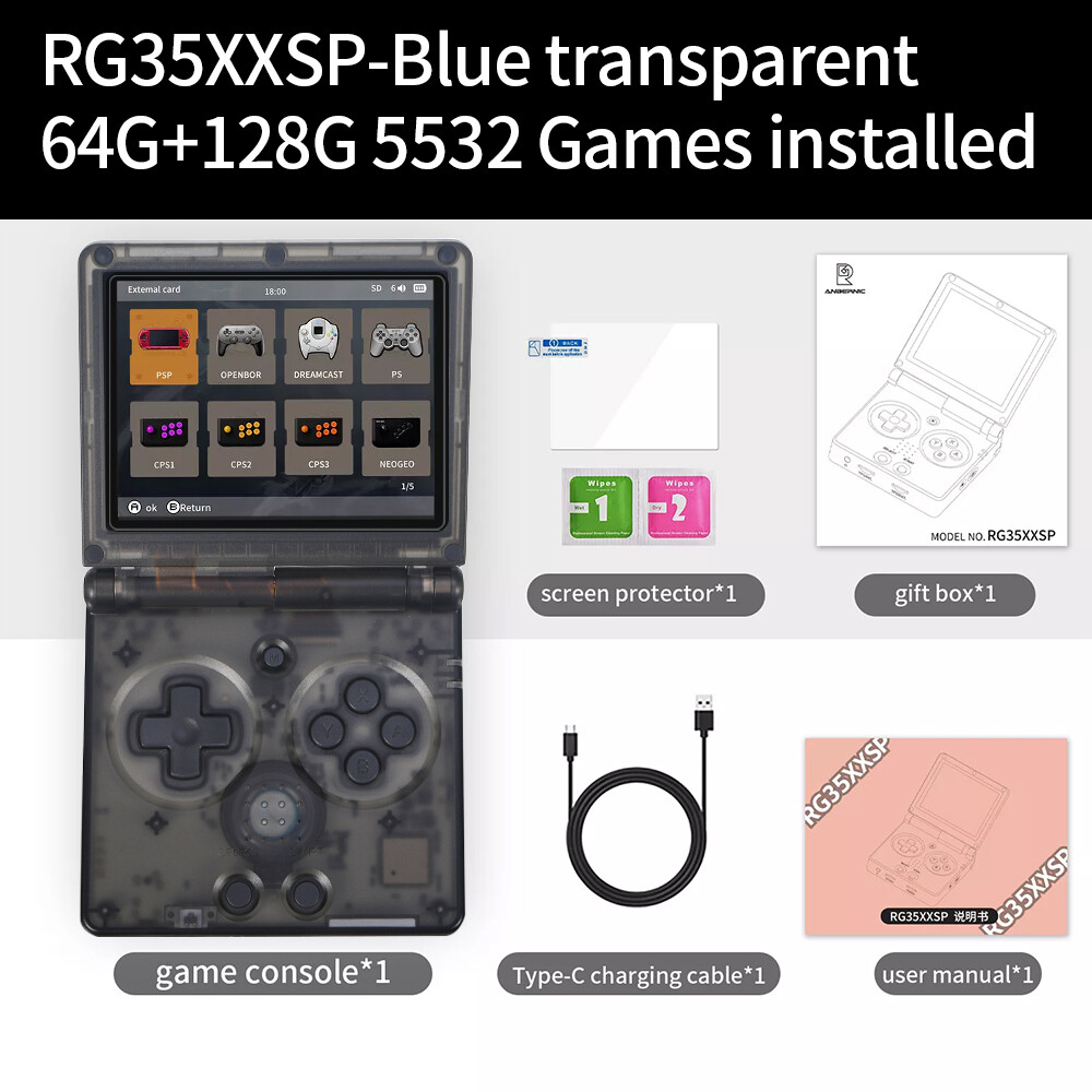 ANBERNIC RG35XXSP Handheld Game Console 3.5″ IPS Screen Retro Game Console Gifts