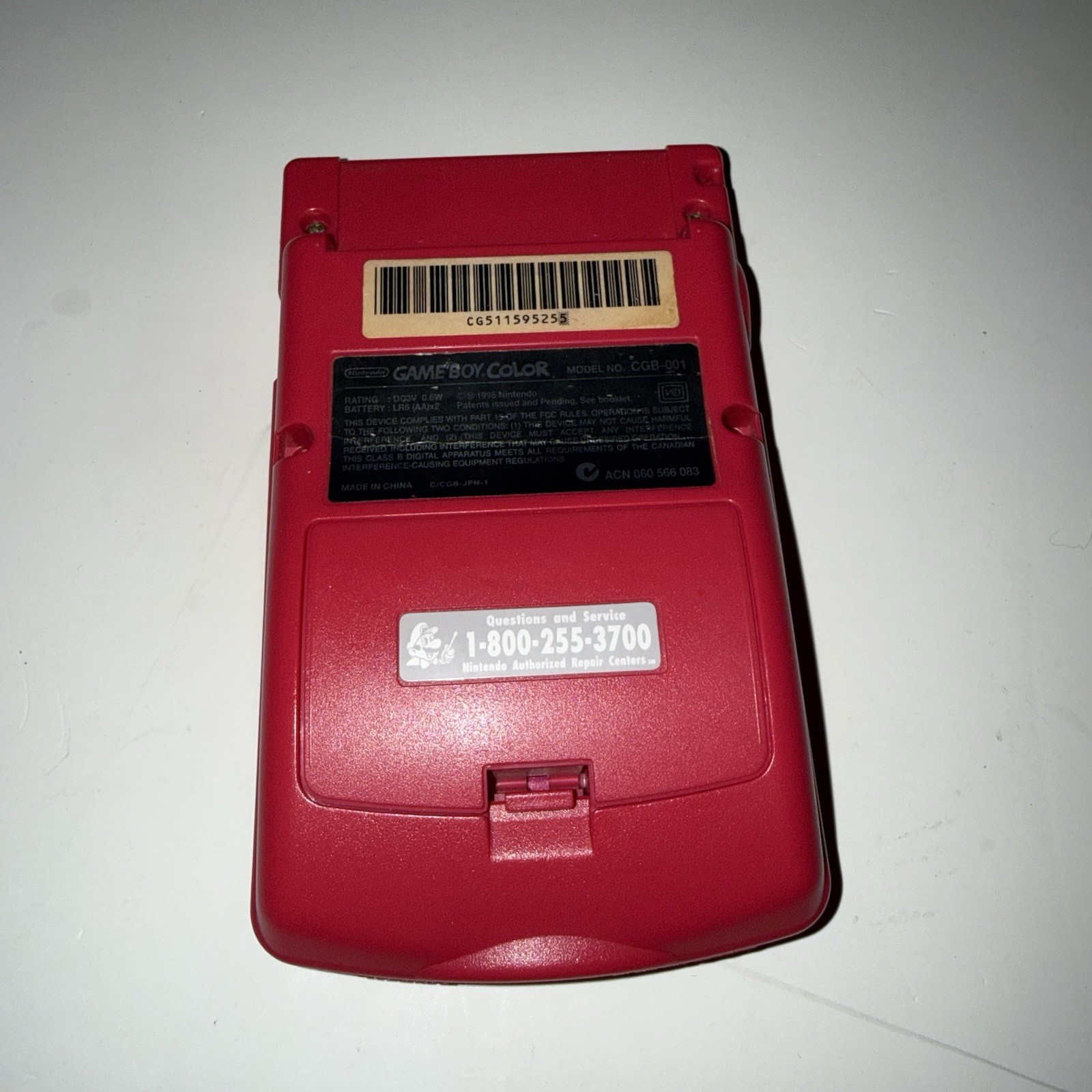Nintendo Game Boy Color Console GBC CGB-001 – Berry Red – 100% OEM- Tested Works