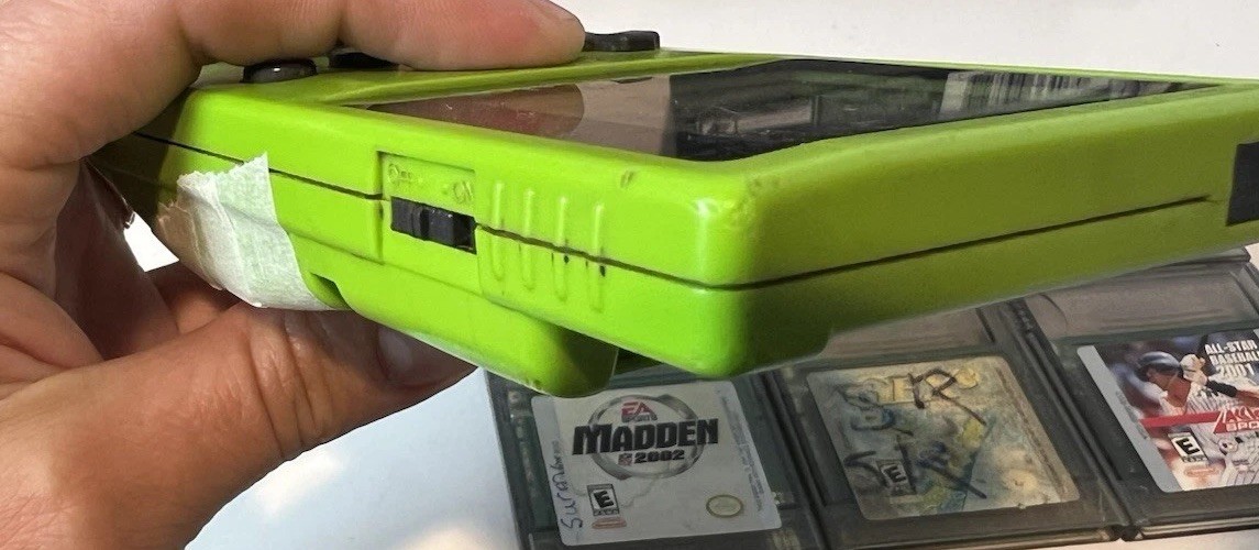 Nintendo Game Boy Color W/ 6 Games Tested, Working. Kiwi Green. See Description.