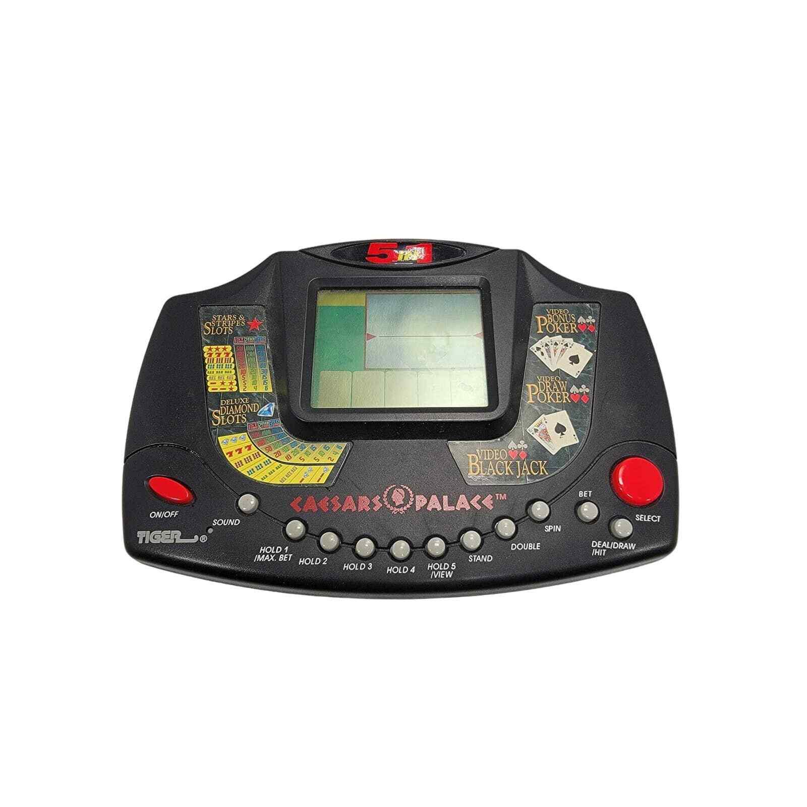 Tiger Caesars Palace 5 in 1 Handheld Electronic Card Poker Slots Game Works 1995