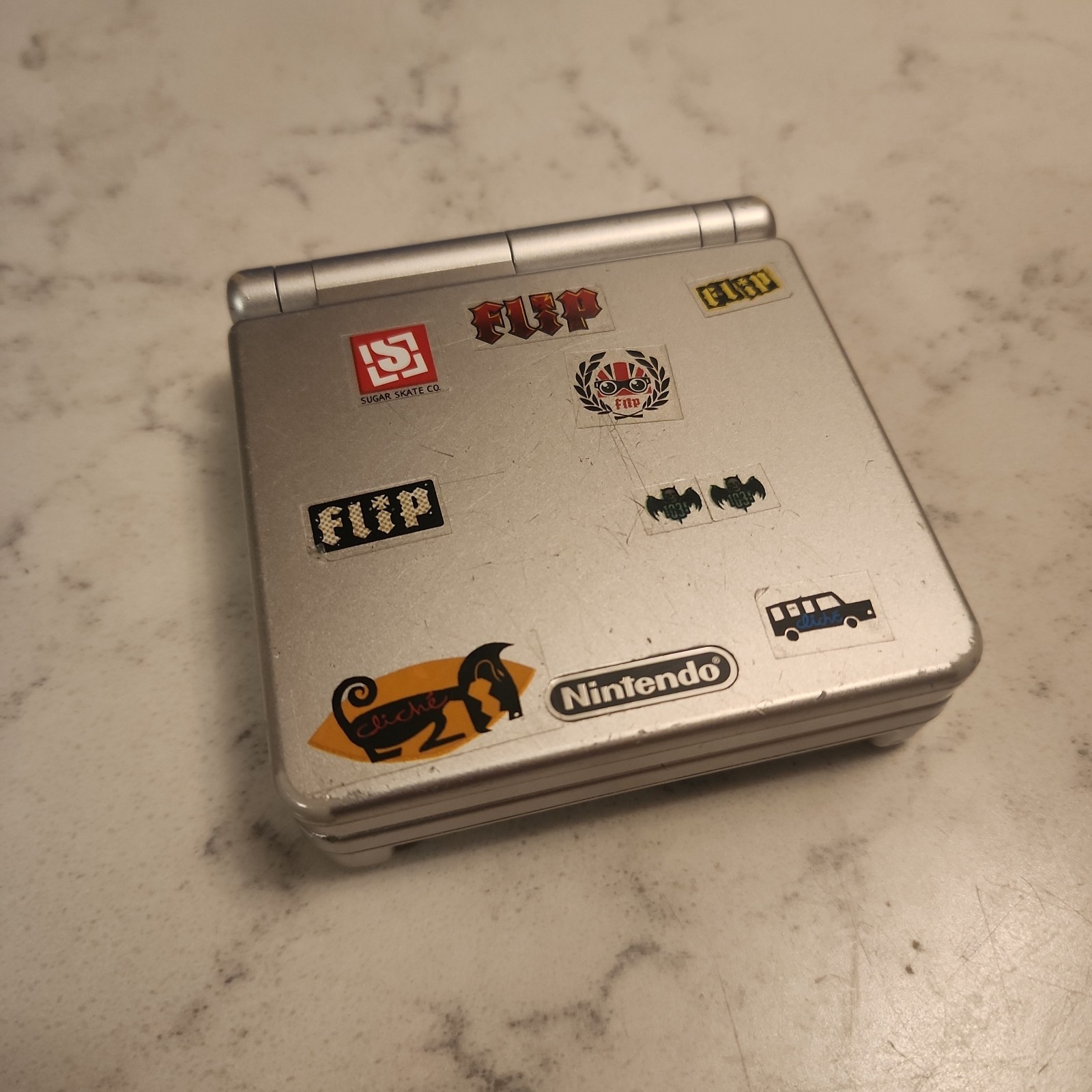 Game Boy Advance GBA SP AGS 001 Handheld System – Silver – Tested/Works