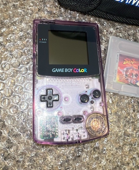 Nintendo Game Boy Color Atomic Purple Handheld System CGB-001 W/7 Games Works