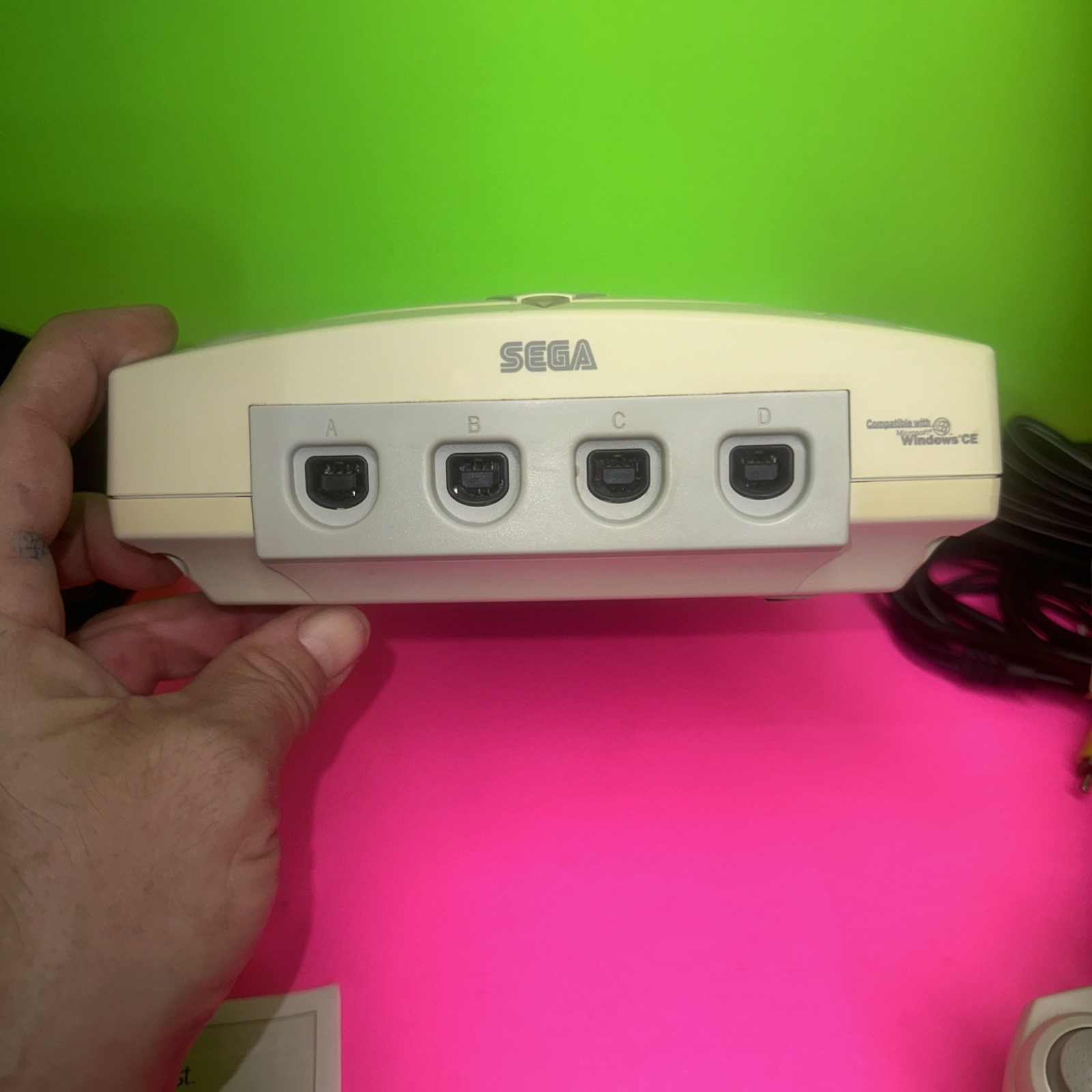 SEGA Dreamcast Console Bundle HKT-3020 VMU Cords OEM Controller Tested Working