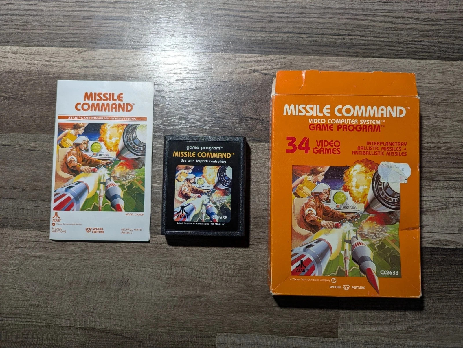 Atari Video Computer System CX-2600 Six Switch Console w/Controllers & Games CIB