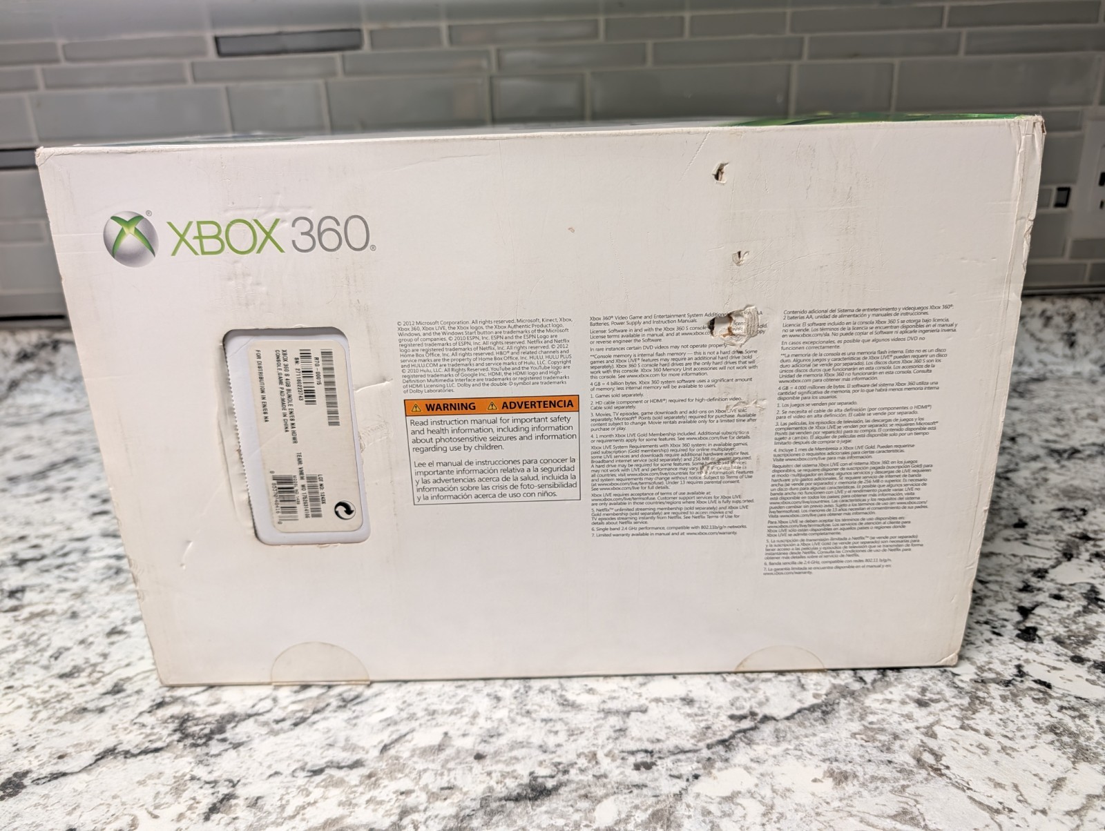 2012 Microsoft Xbox 360 Slim 4GB White Console Skylanders Bundle New OPEN BOX