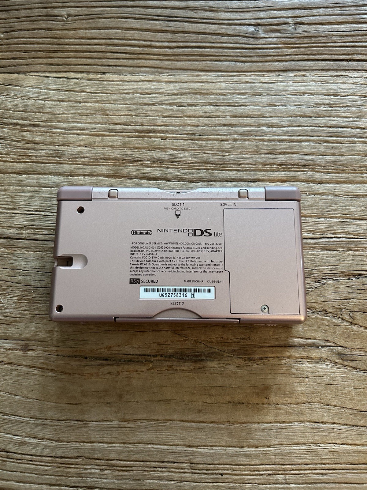 Nintendo DS Lite Metallic Rose Gold / Pink Handheld not tested case included