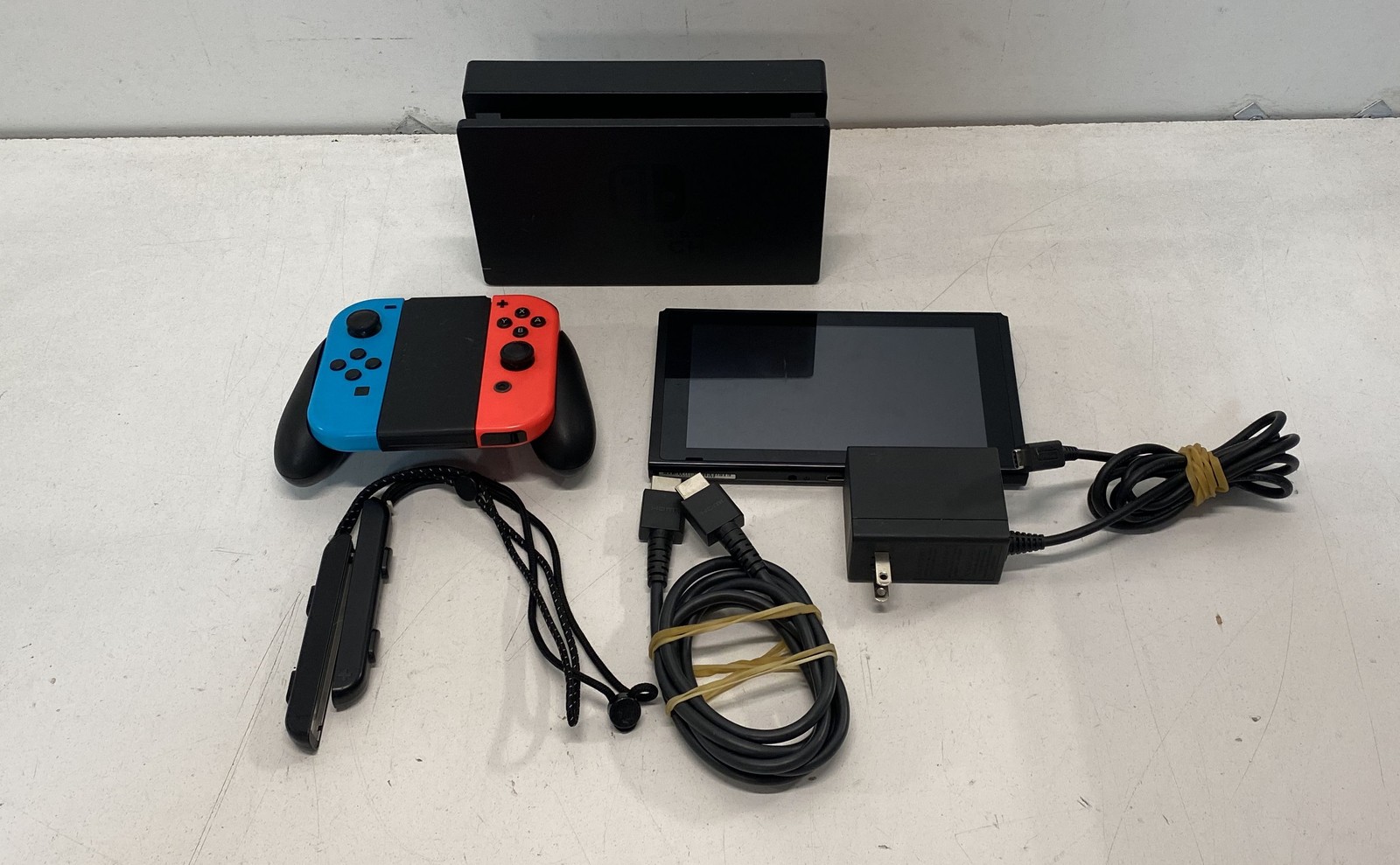 Nintendo Switch Console Neon Blue Red Joy-Con Dock Grip Straps HAC-001