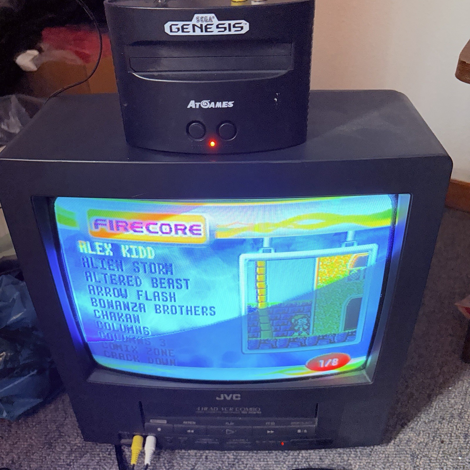 AtGames Sega Genesis Classic Game Console Tested Working AV Cables Power