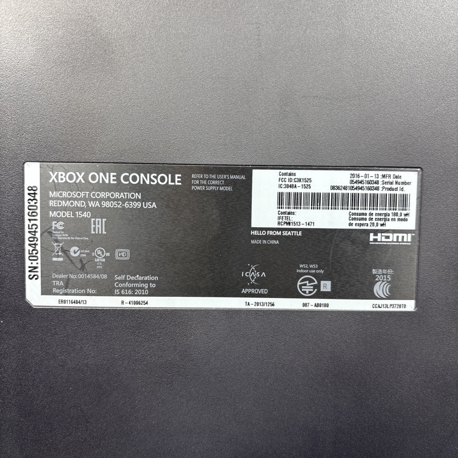 Xbox One 500GB Console – Complete In Box w/ Inserts – Tested
