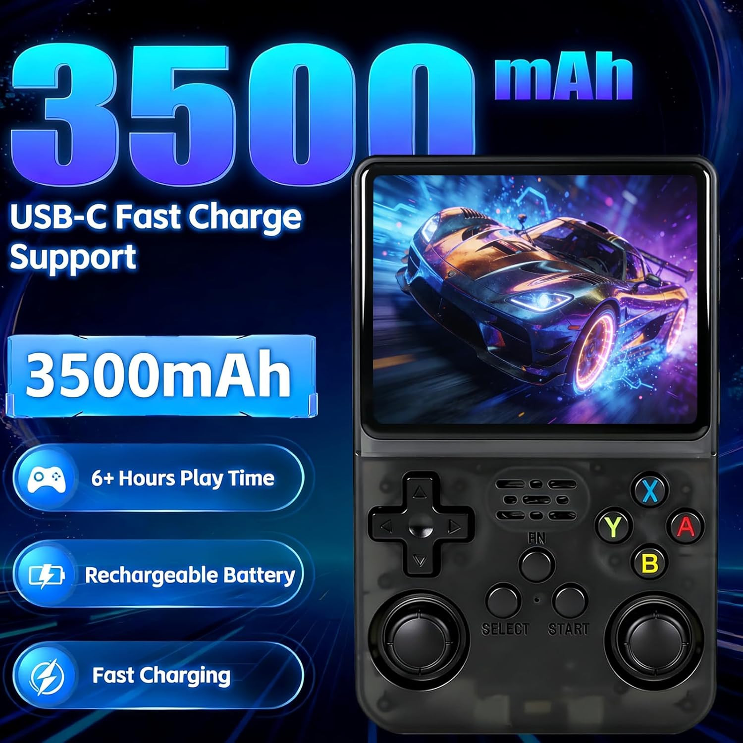 R36S Retro Handheld Game Console, 640X480 Retro Gaming Console 3.5 Inch IPS HD S