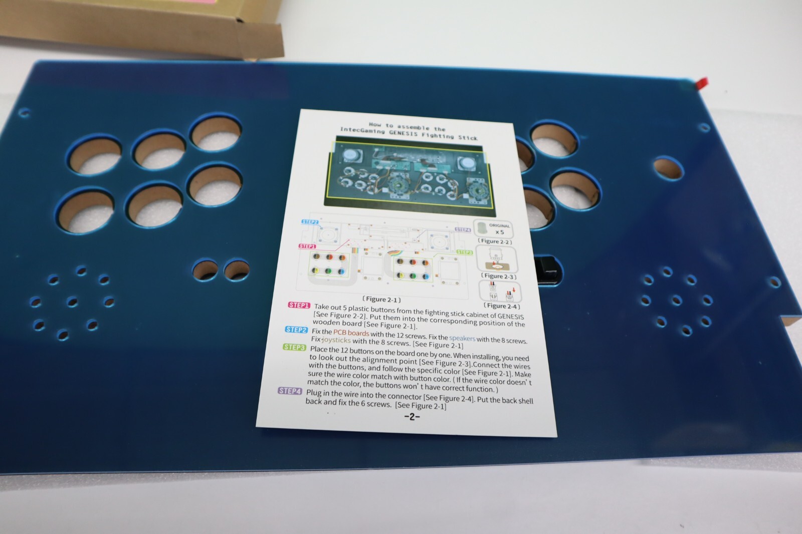 Two Intec Gaming Genesis Fighting Stick for Arcade1Up Cabinet, Play SEGA Genesis