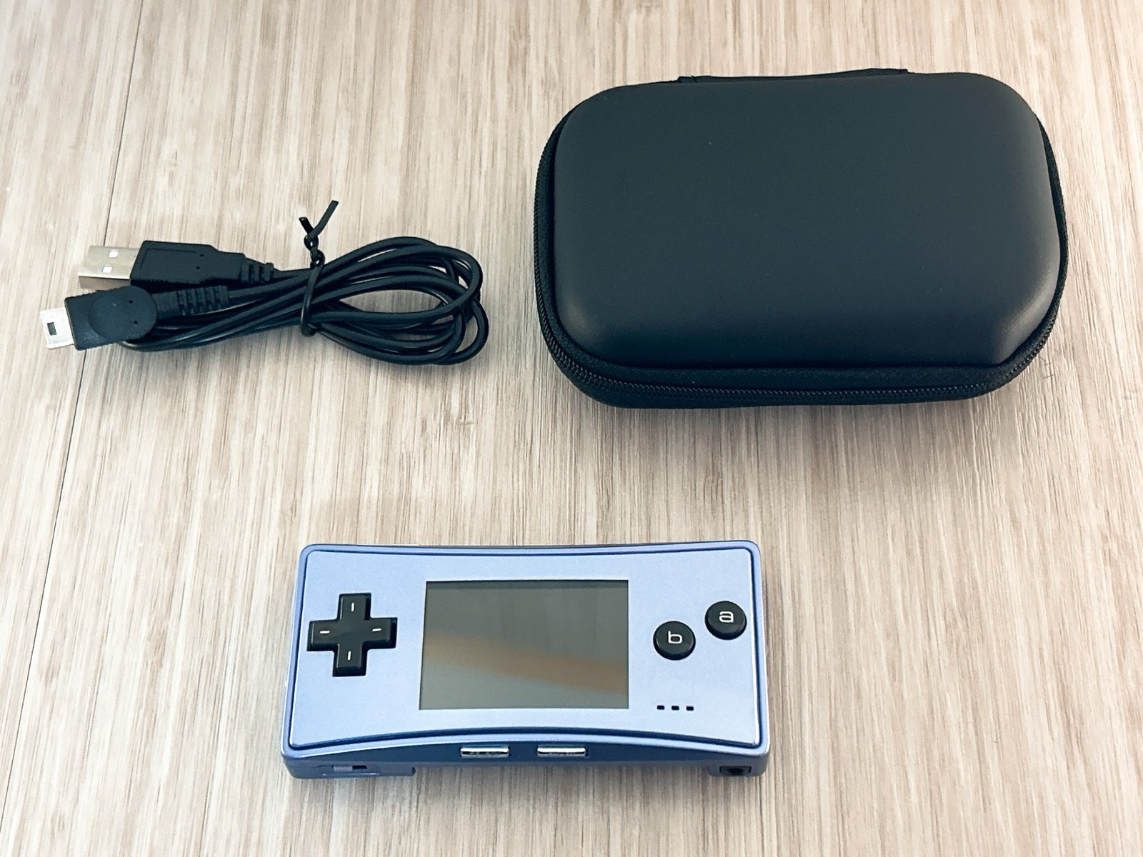 Mint – Nintendo GameBoy Micro Blue Console Tested w/ Charger & Case GBM