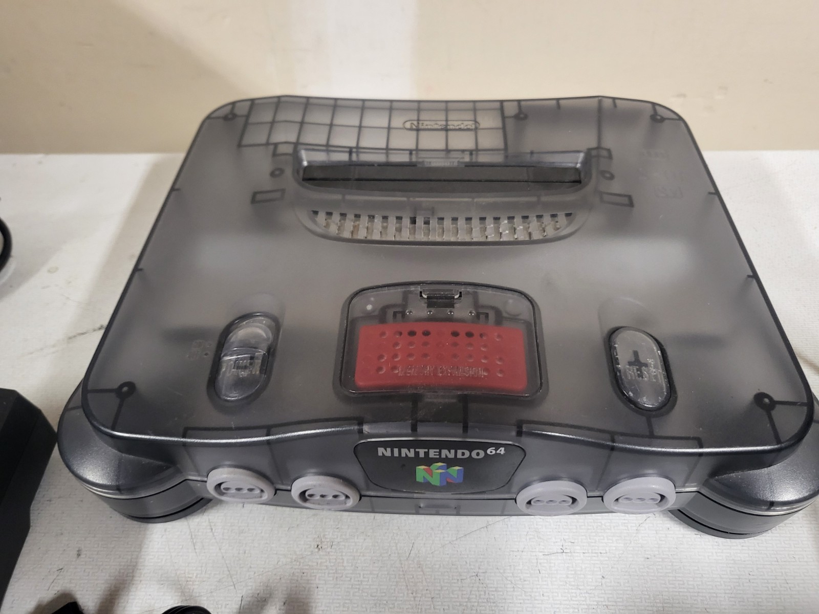 Nintendo N64 Smoke Clear Gray Funtastic Console OEM Controller Expansion READ