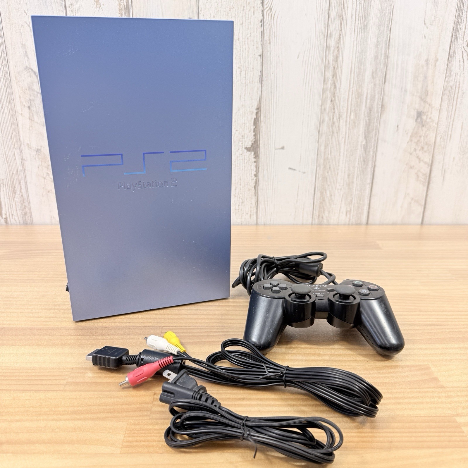 Sony PlayStation 2 PS2 Aqua Blue Console SCPH-39000 Controller Set Tested