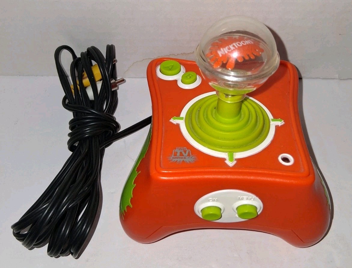 Jakks Pacific Nicktoons Plug & Play TV Games Controller Orange Slime 2004 WORKS