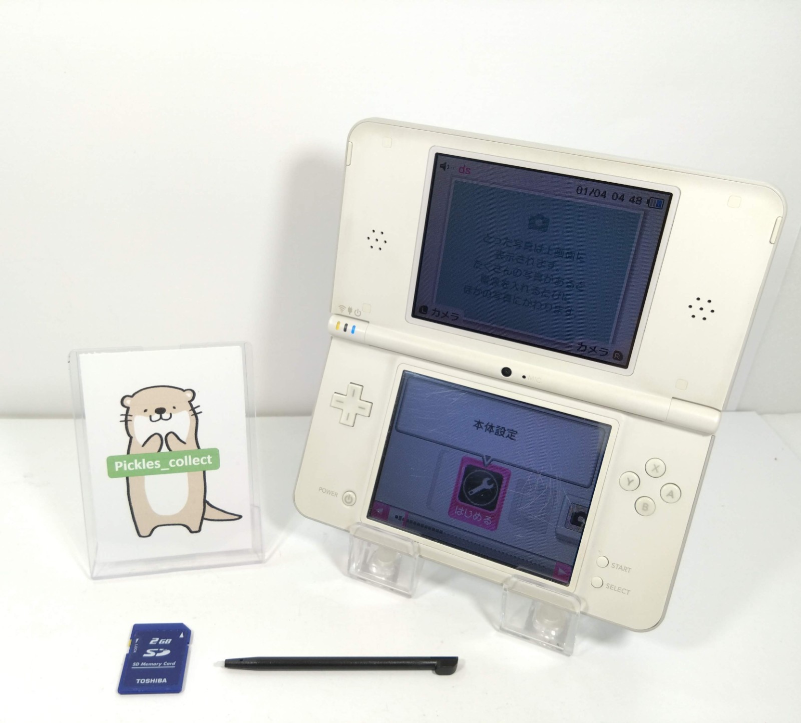 DSi LL XL White UTL-001 w/Stylus 2GB Language Japanese Tested Nintendo 0526D