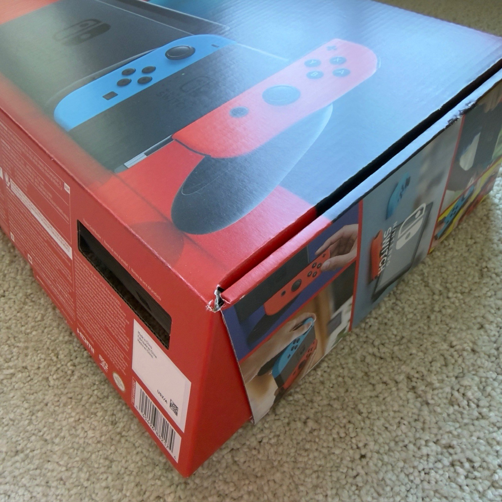 Nintendo Switch Blue/Red JoyCons, Micro SD, Dock, Cables, Case, Screen Protector