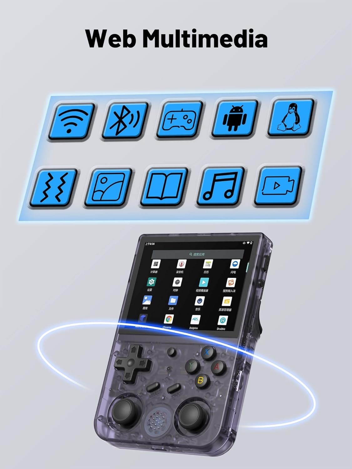 Anbernic RG353V Purple – 4452 Games, 5G WiFi, Bluetooth & Streaming Capabilities