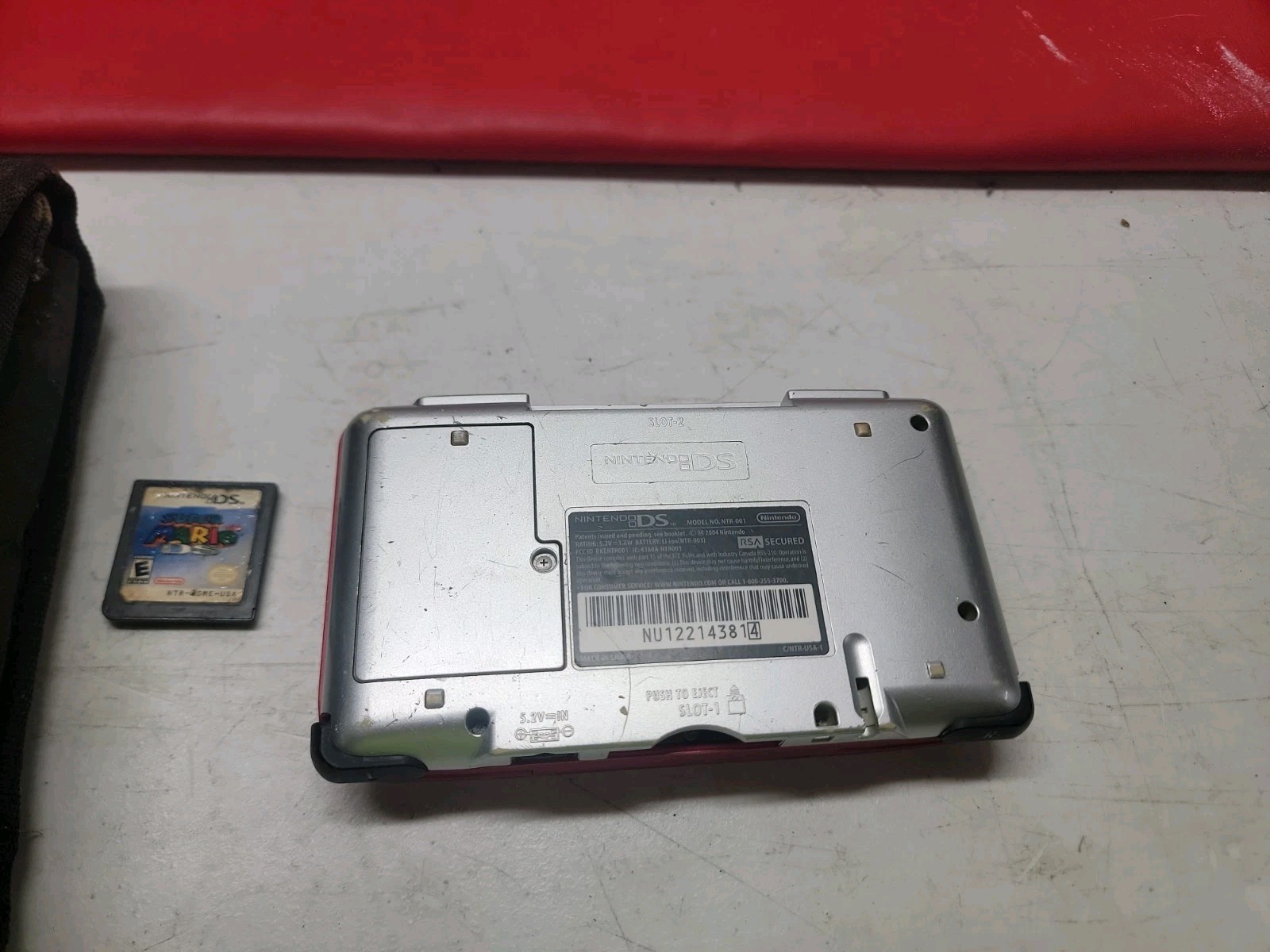 Nintendo DS Original NTR-001 Lava Red Handheld Console UNTESTED COMES WITH MARIO