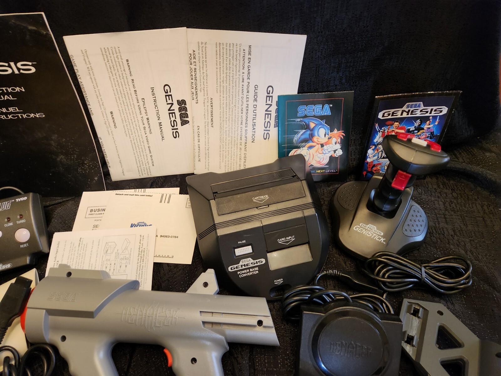 Sega Genesis Lot Menacer Wireless Controllers Arcade Stick *Parts Only Untested