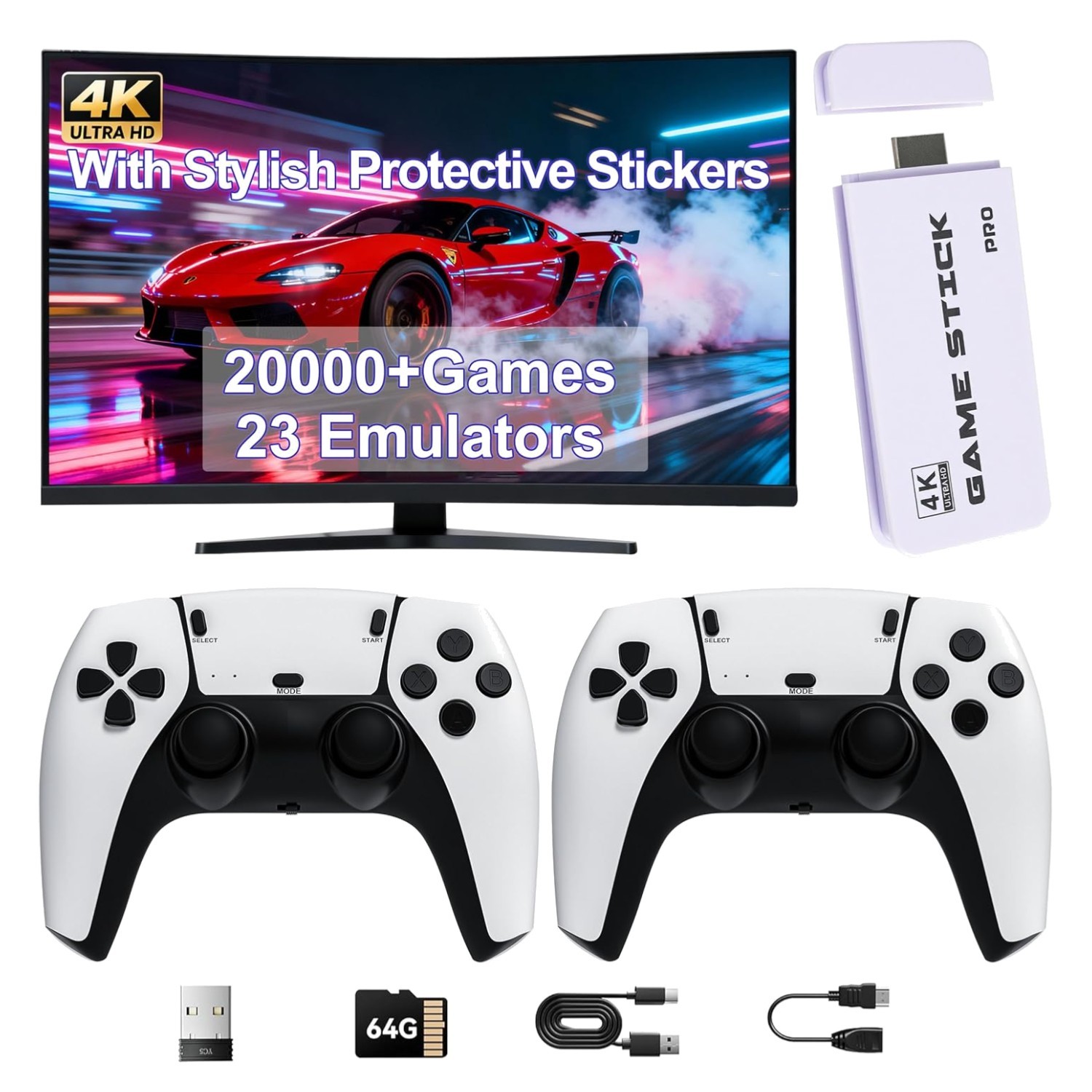 2026 Retro Gaming Console 20K+ Classic Games 23 Emulators 4K HDMI Wireless Co…