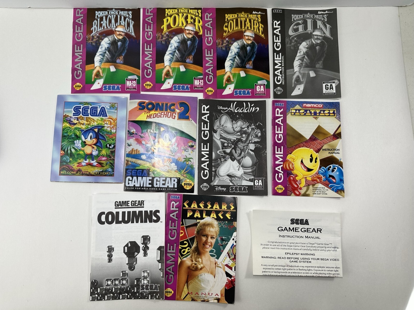 Sega Game Gear – Portable Video Game System, Tested & Working with 10 games