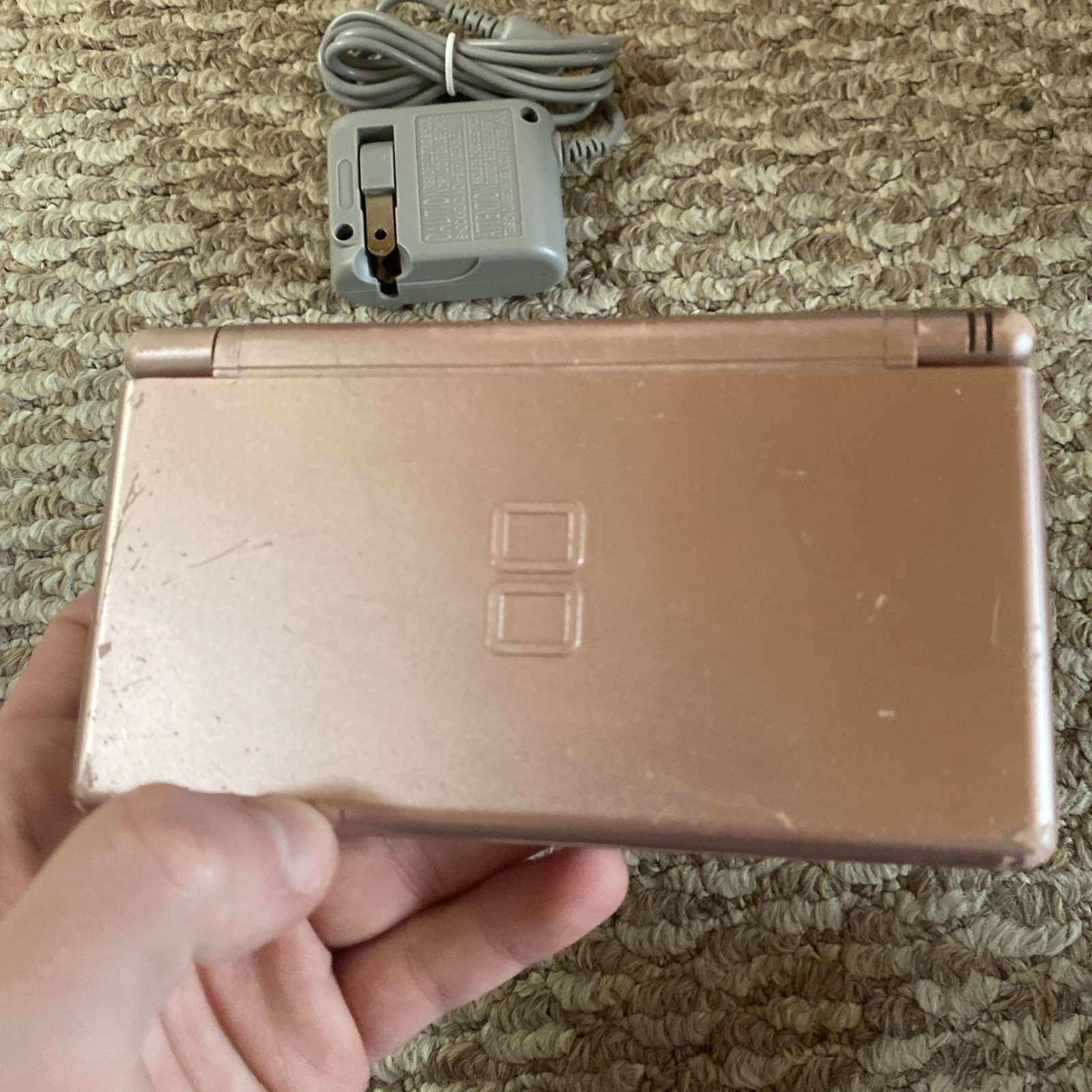 Nintendo DS Lite Metallic Rose Pink Handheld USG-001 W/ Charger Tested