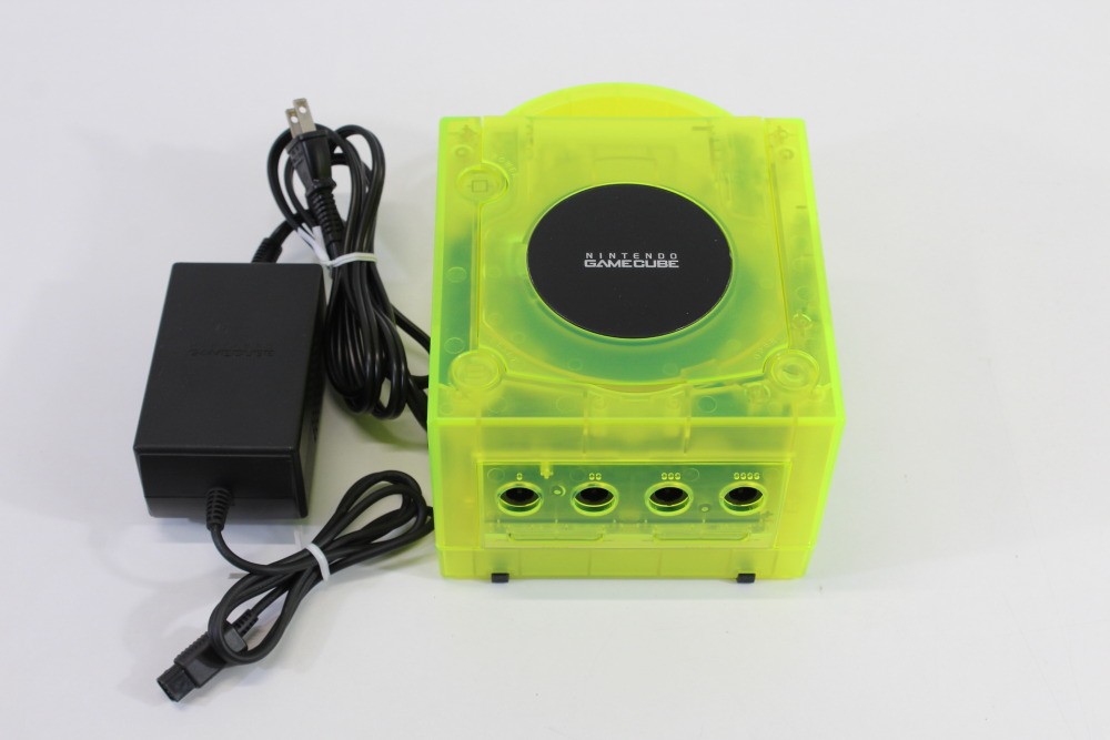 Nintendo Gamecube Console Clear Transparent Yellow & AC NTSC-U/C DOL-001 GC RGB