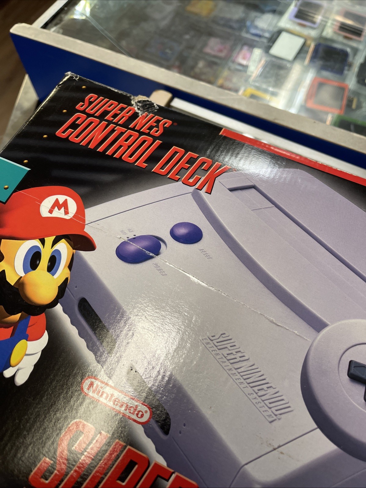 SNES Super Nintendo Jr System Console Control Deck In Box 100%Tested Very Clean