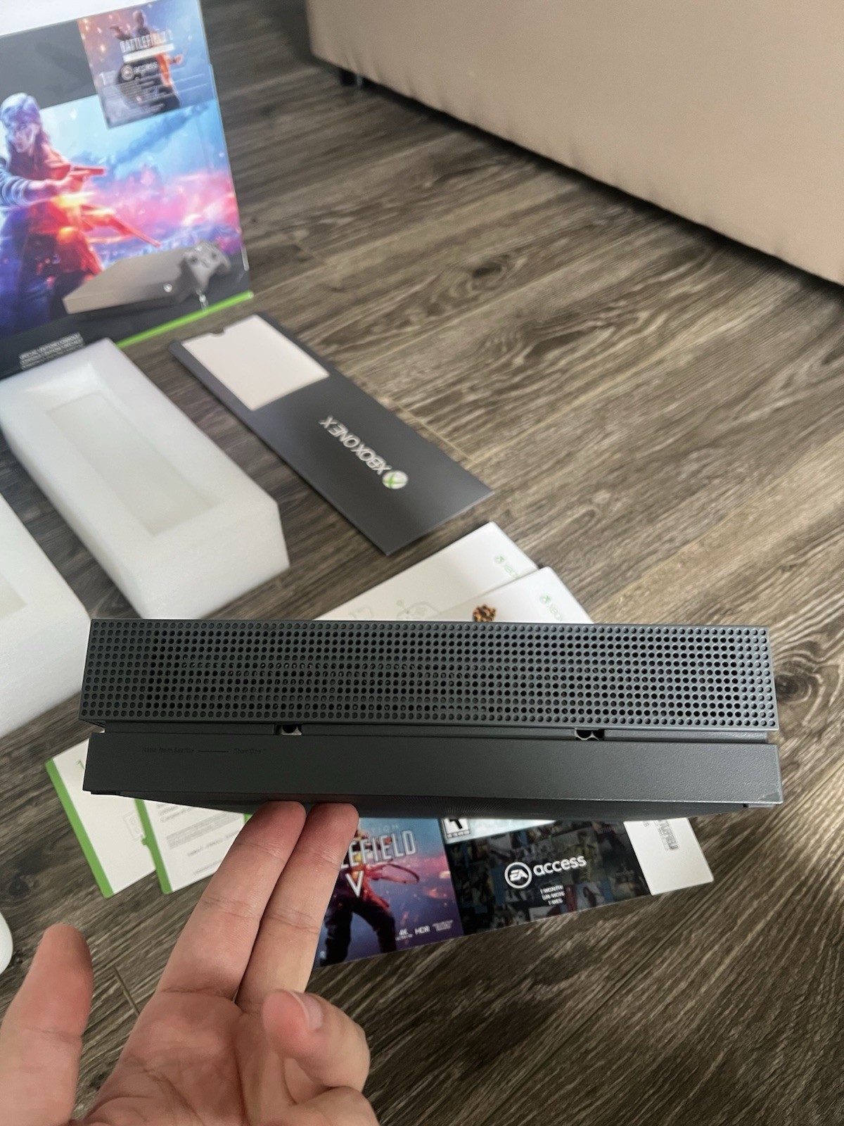 Xbox One X 1TB Console Gold Rush Battlefield Special Edition CIB Original Box