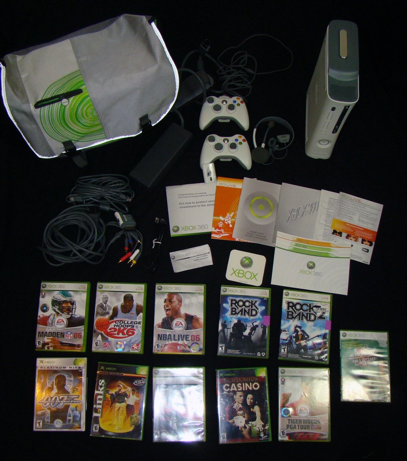 Original Microsoft Xbox 360 60GB PRO Premium System Console White Works 11 Games