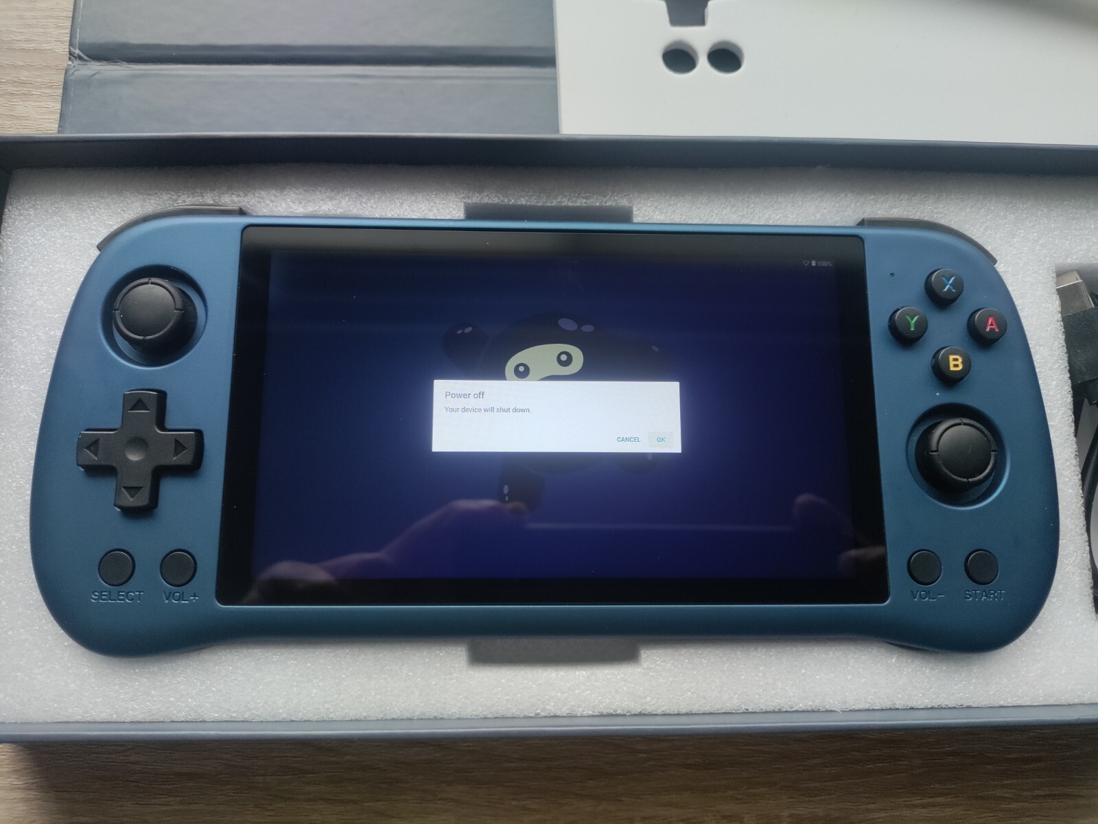 Powkiddy X55 Retro Gaming Handheld Console Only, Blue (No SD Cards)