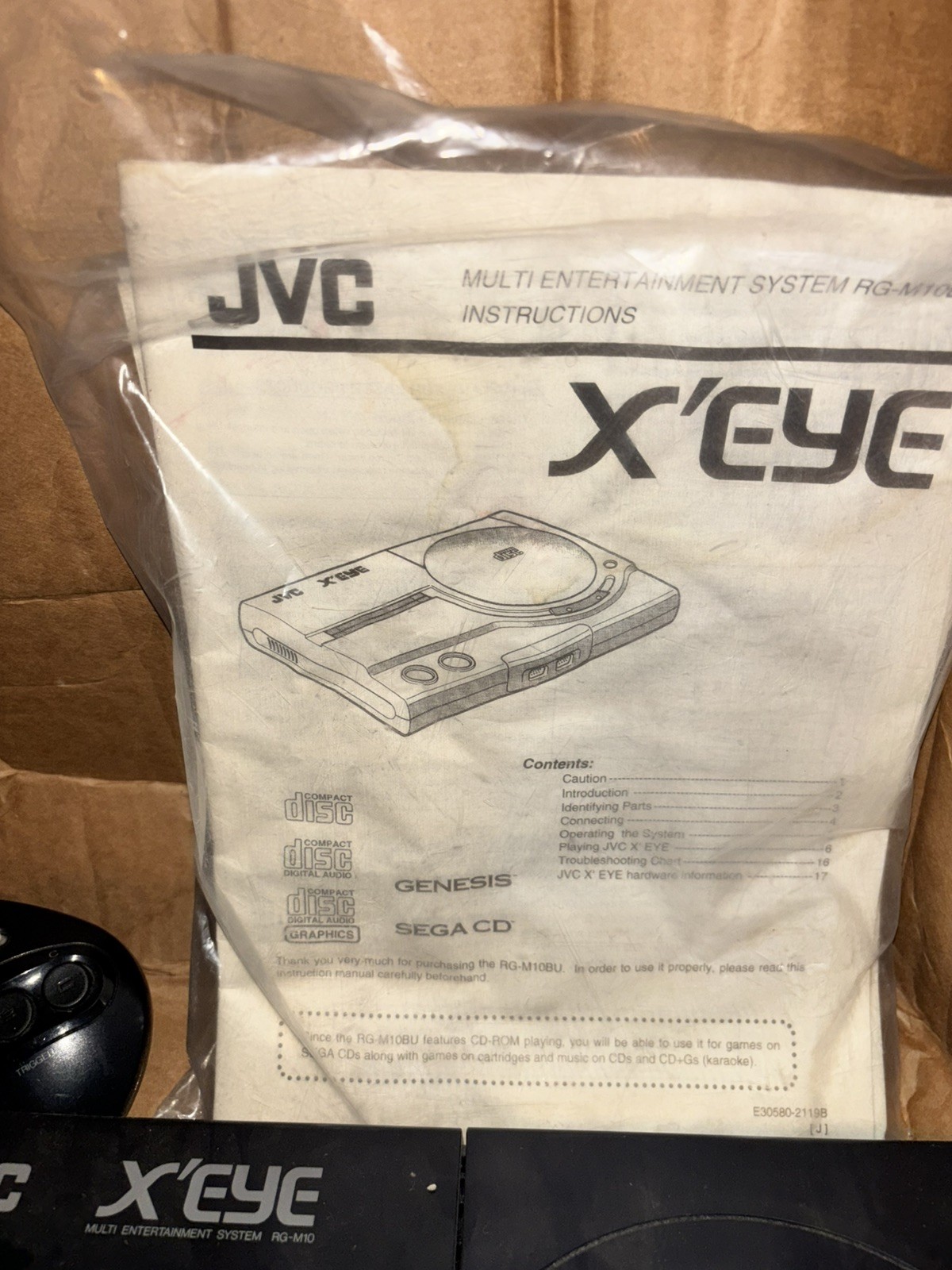 JVC X’Eye RG-M10 Sega Genesis CD Console w/ Controller, AC & AV/RF Cables manual