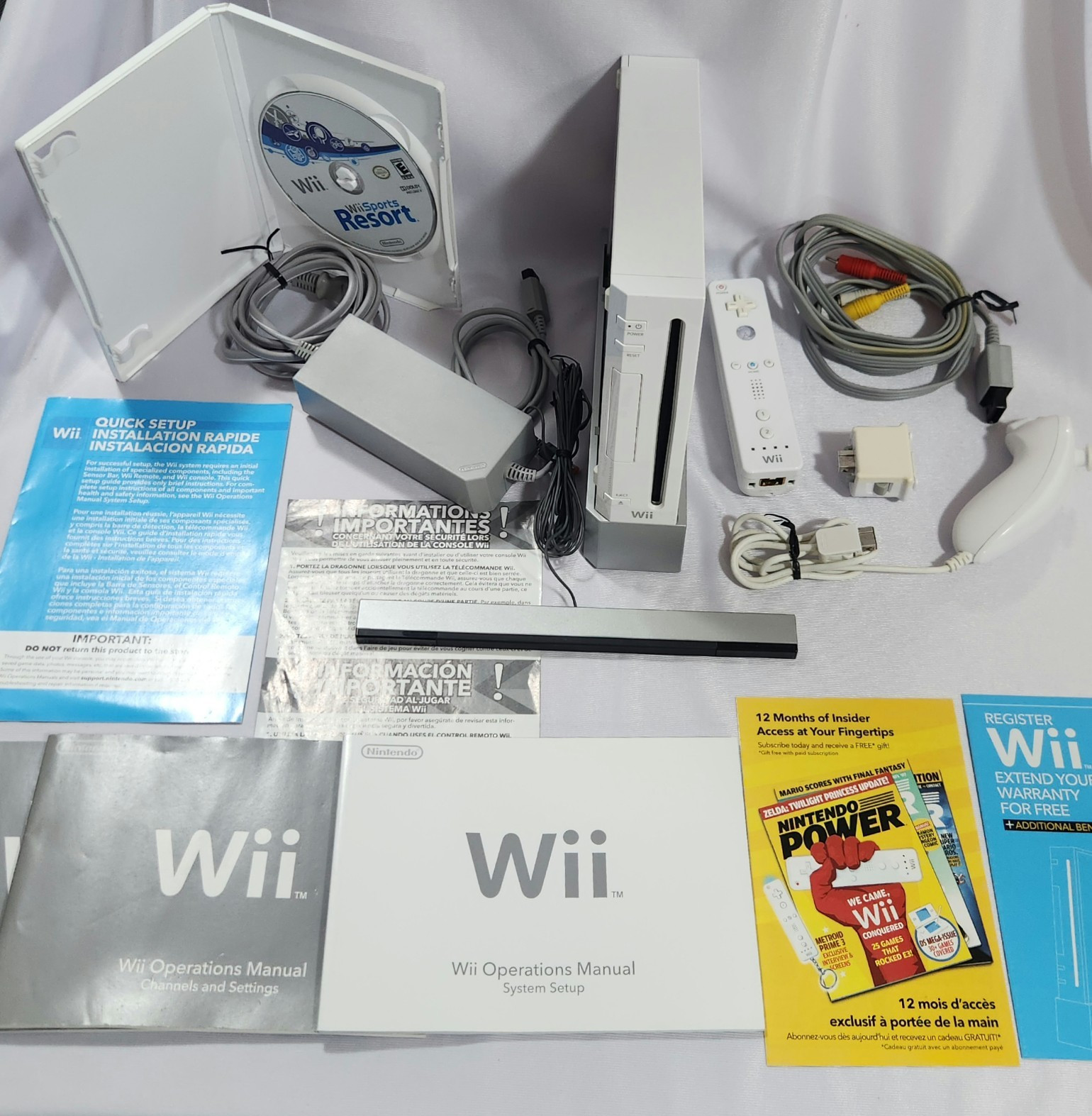 Nintendo Wii White RVL-001(USA) Complete Bundle Authentic Tested Excellent