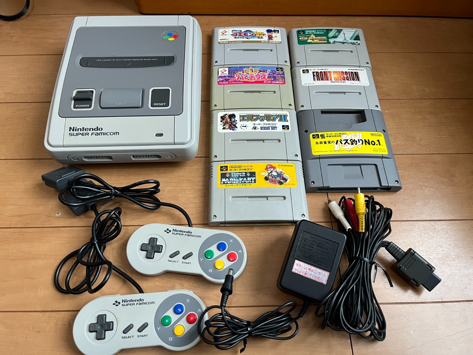 Nintendo Super Famicom Console 1Chip 02 Version & 7 Games Japan SNES 0523