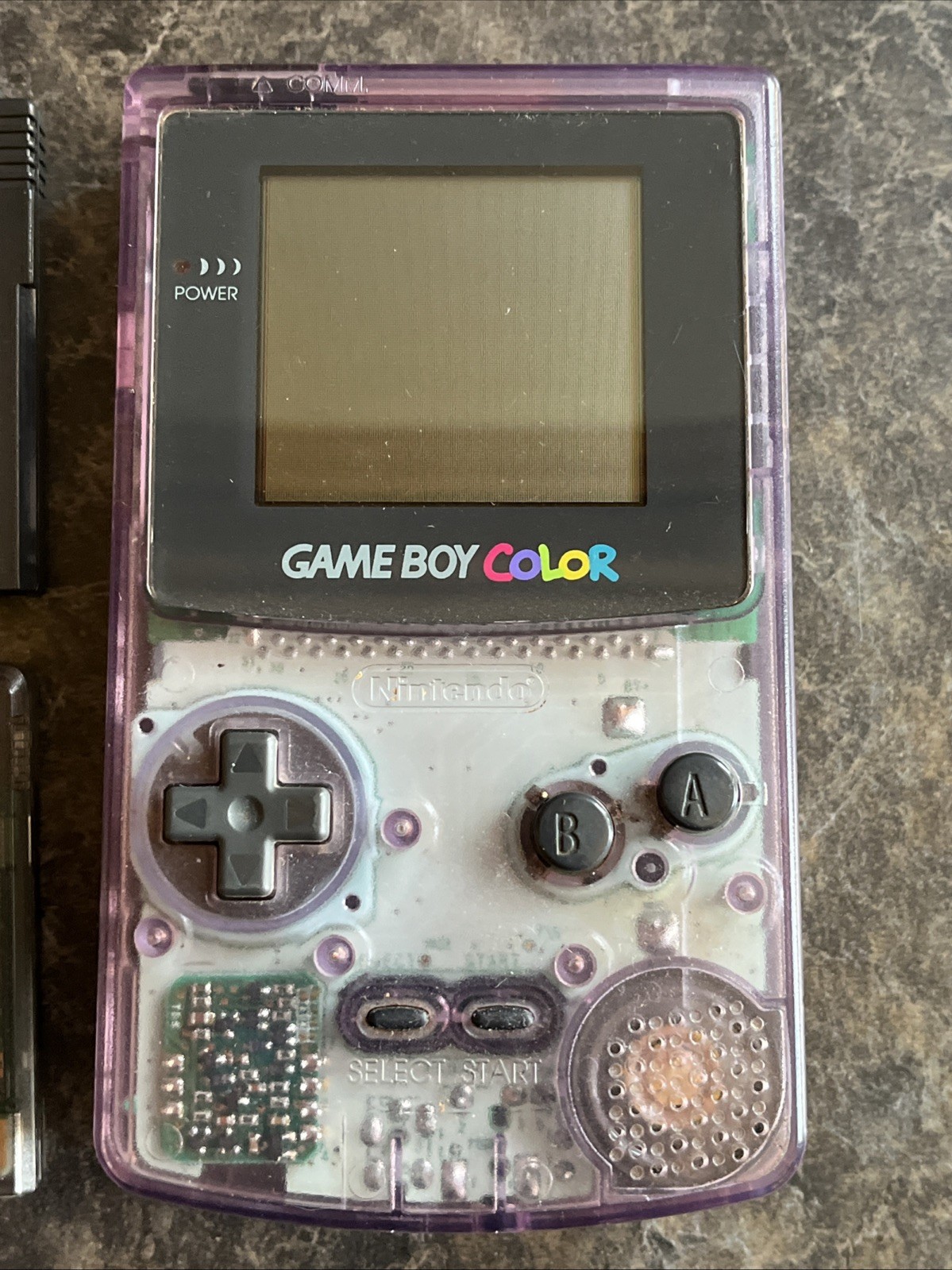 Works Nintendo Game Boy Color Atomic Purple Transparent Clear Croc 2 Bomber Man
