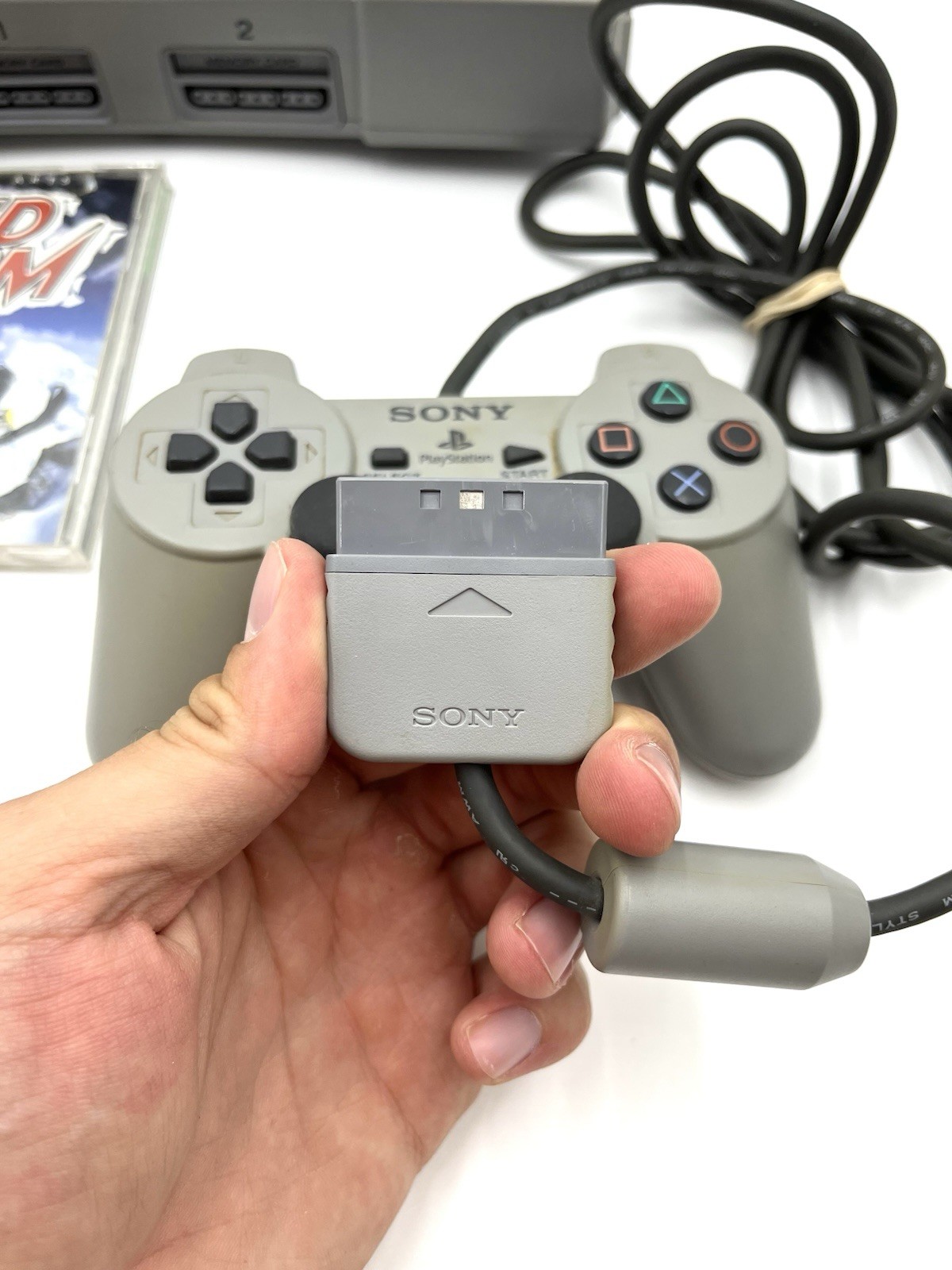 Sony PlayStation 1 Console SCPH-7501 PS1 Lot 3 Games, 1 Controller & Cord TESTED