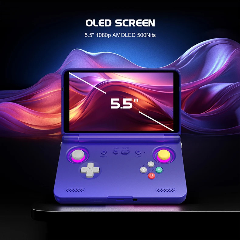 Retro Pocket Flip2 Gaming Console Android 13 5.5-inch AMOLED Touchscreen
