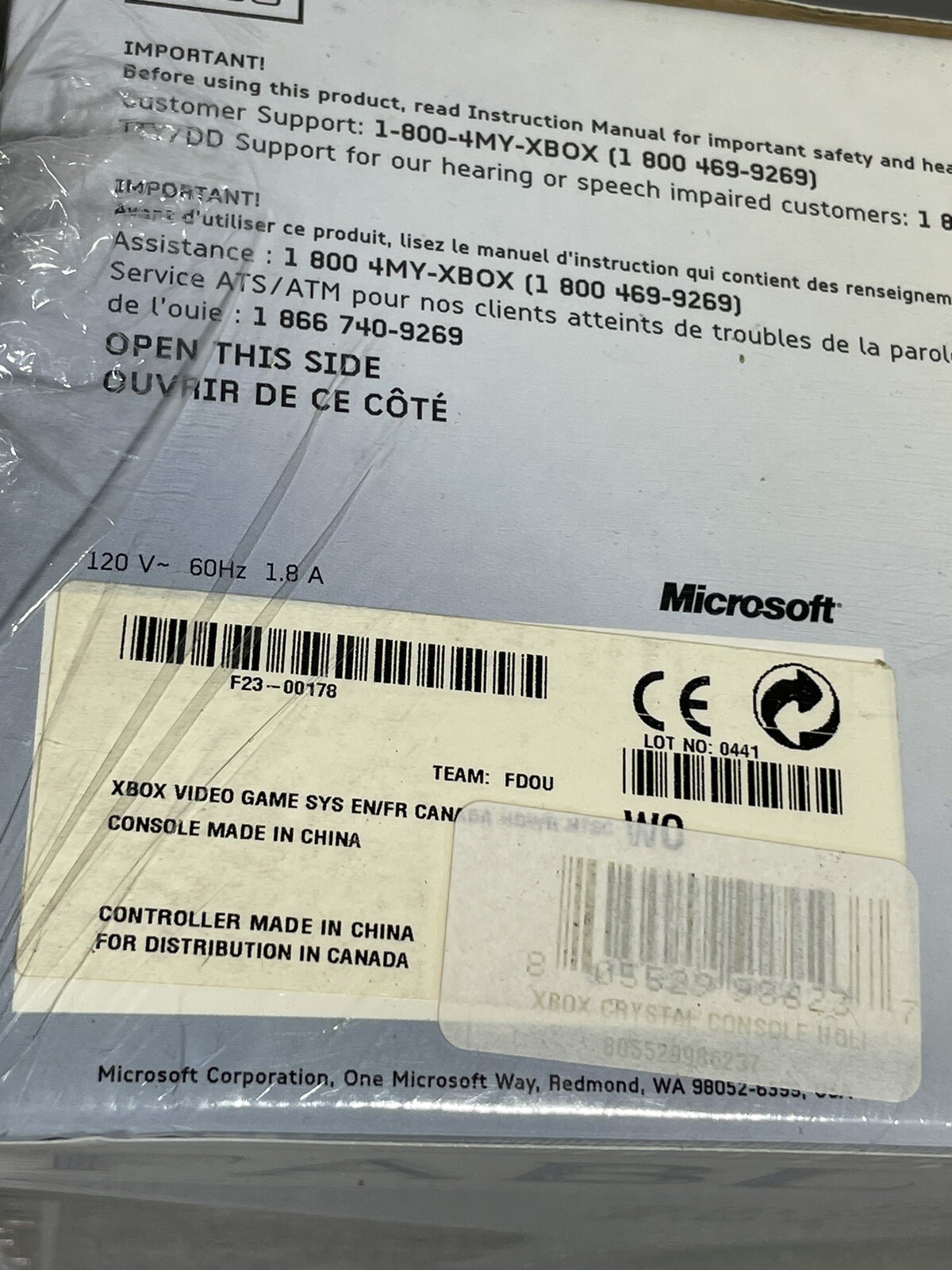 Microsoft Xbox Crystal Limited Edition (Canada Exclusive) – BRAND NEW / SEALED!!
