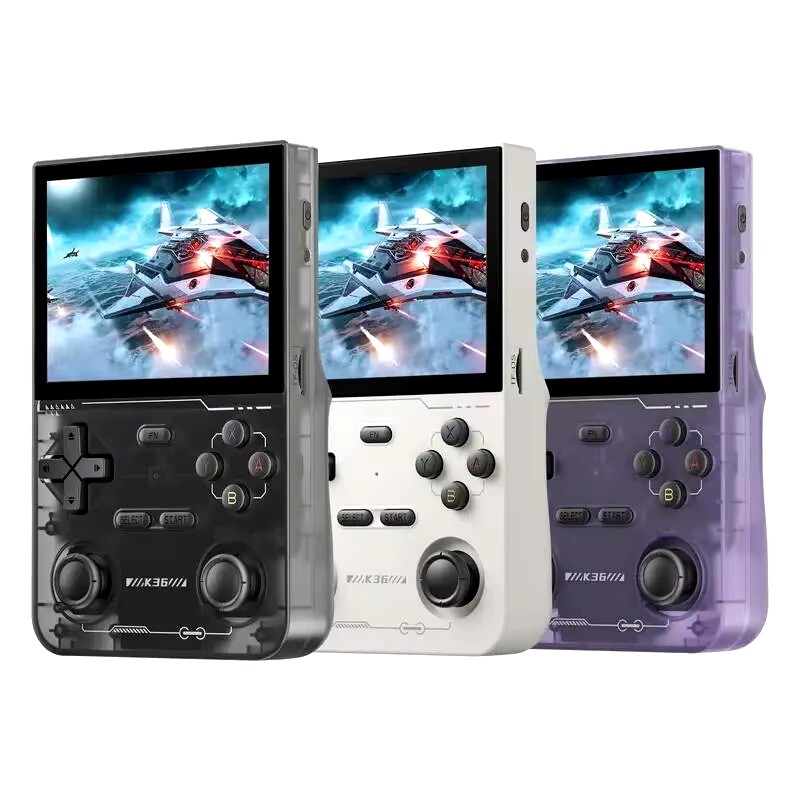 K36 Retro Handheld Video Game Console 16000 Games Emulator 3.5 Inch purple