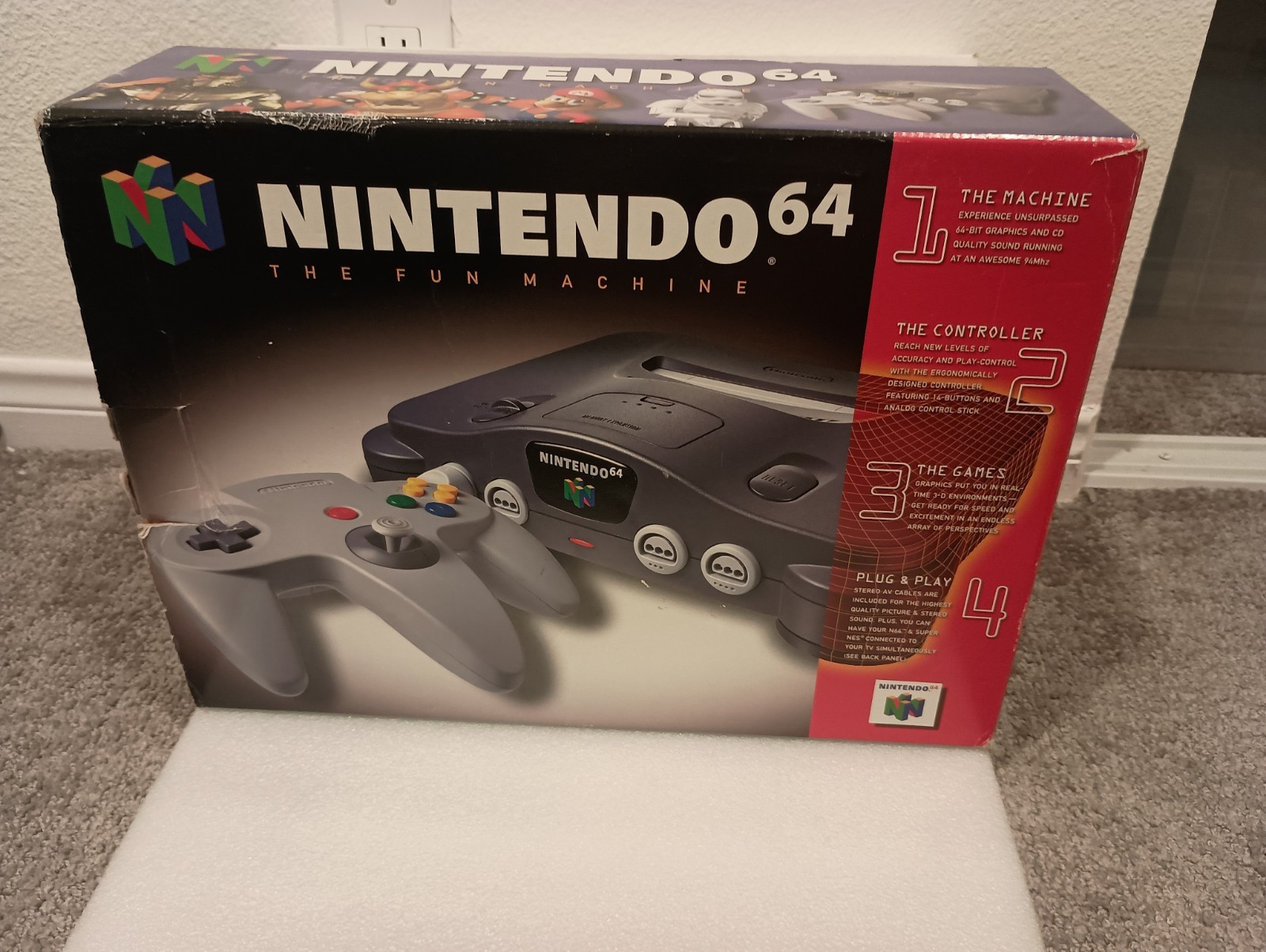 Nintendo 64 Console N64 CIB in box – Tested Working – Loose stick on Controller
