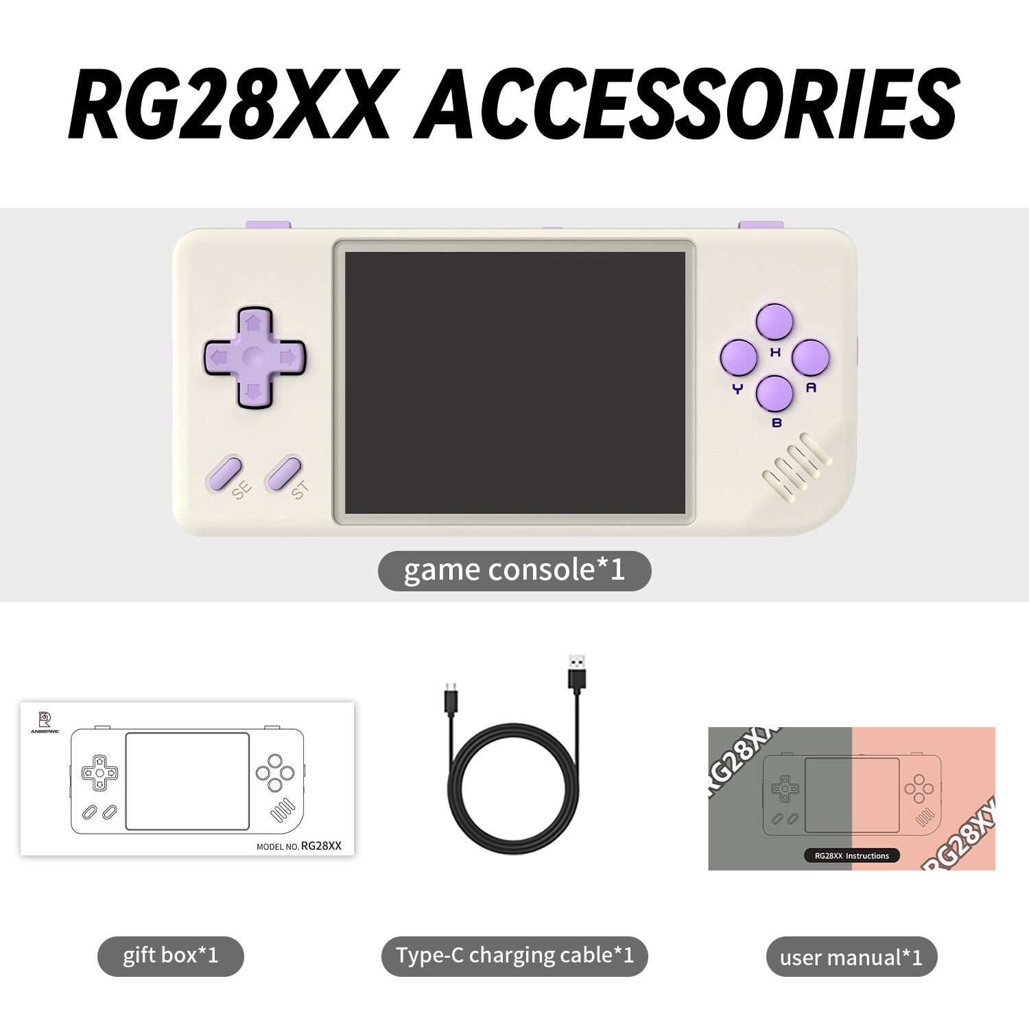 ANBERNIC Pocket RG28XX Handheld Game ConsoleLinux System 3100mAh 5K+Games Gifts