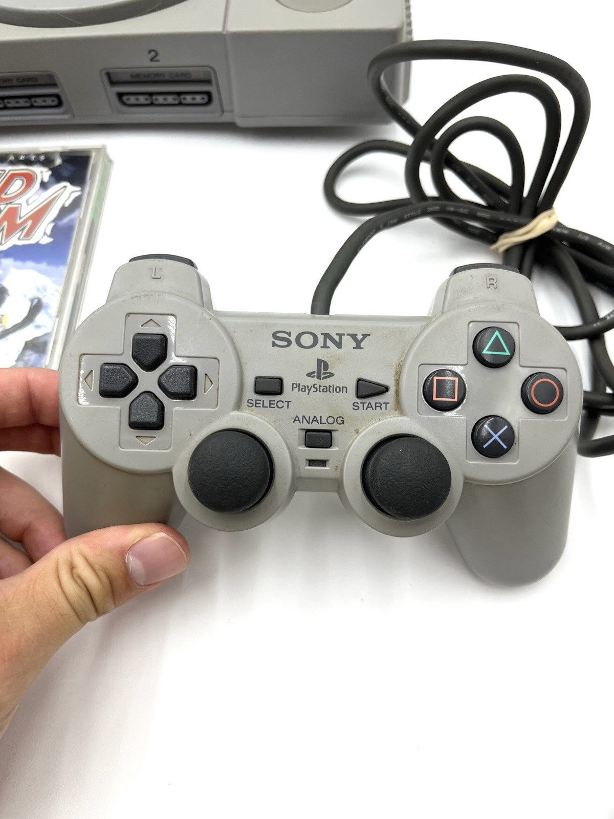 Sony PlayStation 1 Console SCPH-7501 PS1 Lot 3 Games, 1 Controller & Cord TESTED