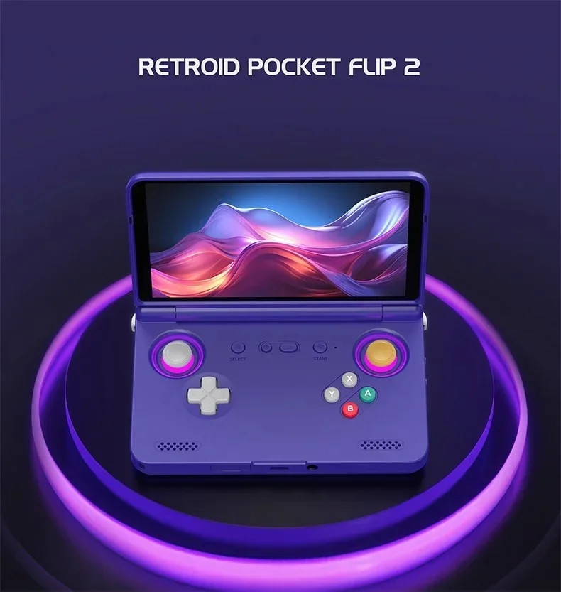 Retro Pocket Flip2 Gaming Console Android 13 5.5-inch AMOLED Touchscreen