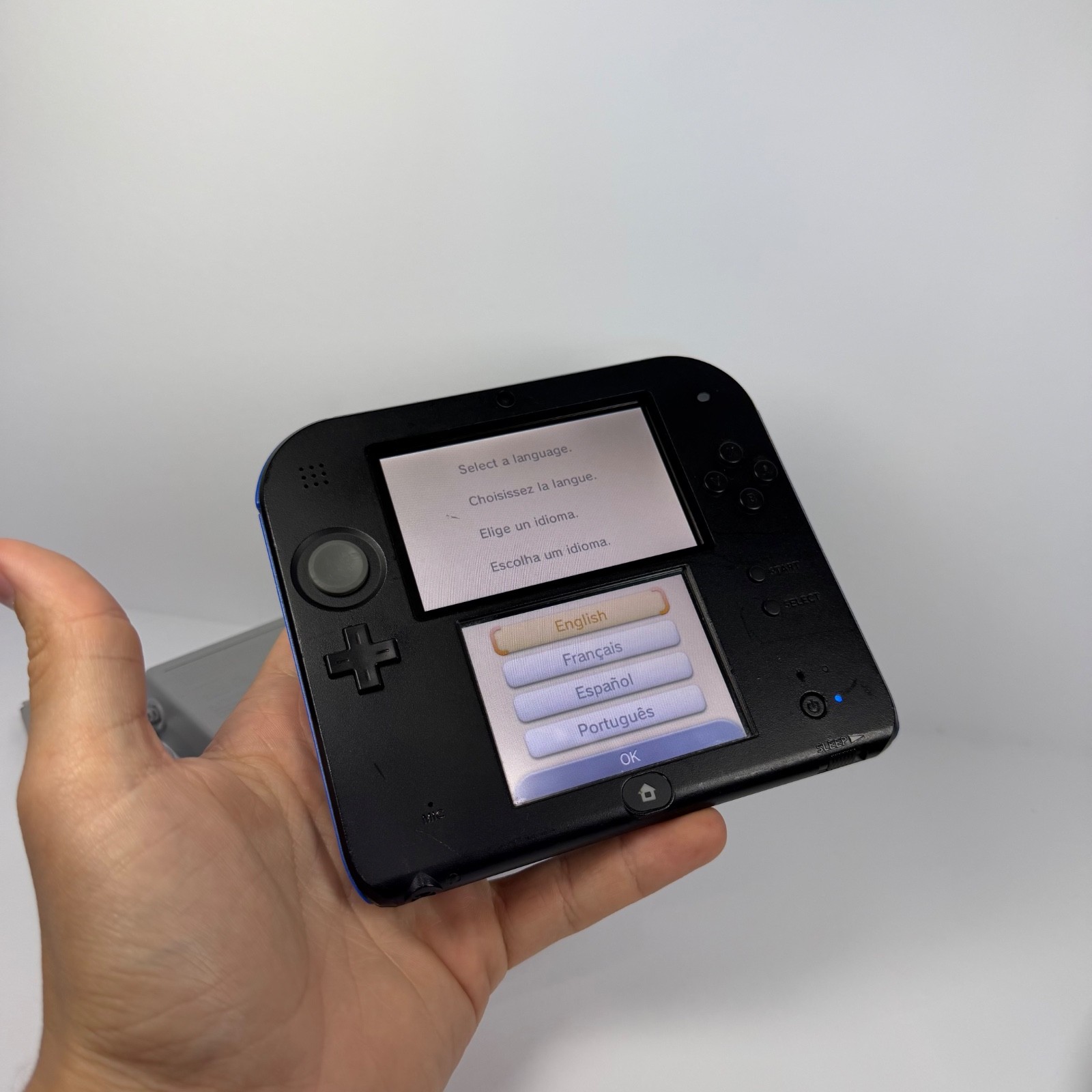 Nintendo 2DS Console Blue & Black Bundle w/ Charger Tested & Works