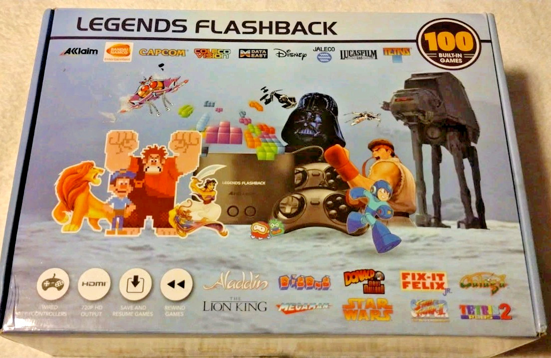 At Games Legends Flashback HDMI 100 Games Console & 2 Controllers NO MANUAL B2