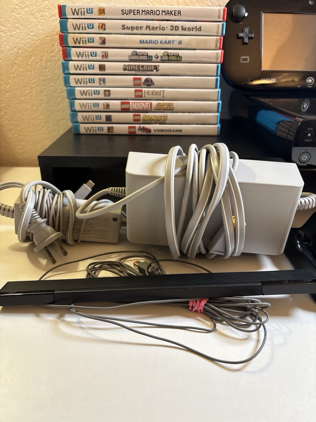 Nintendo Wii 32GB Home Console Bundle Black W/ Gamepad & 10 Games Tested & Works